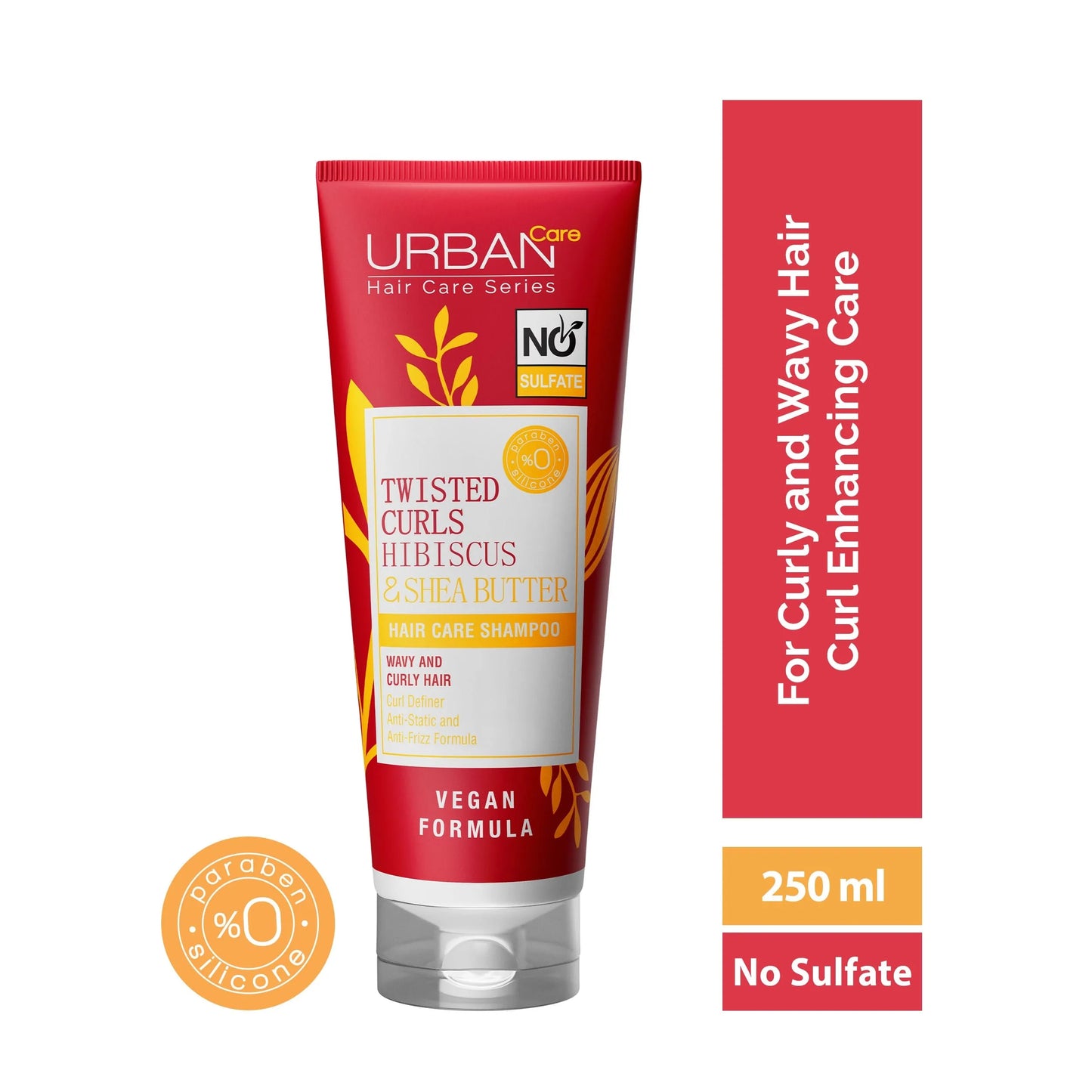 URBAN CARE TWISTED CURLS HIBISCUS & SHEA BUTTER SERIES NO SULFATE SHAMPOO