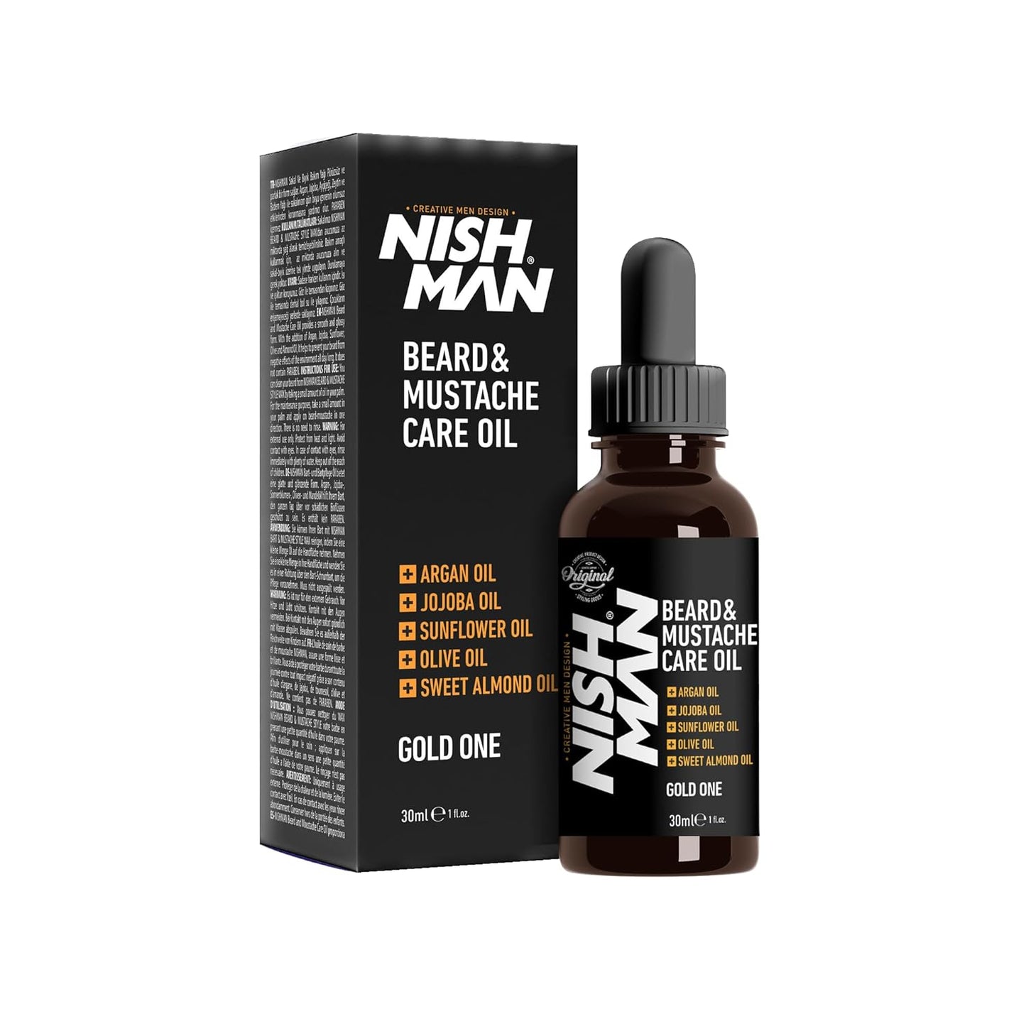 nishman Beard oil with argan and jojoba oil, 30 ml