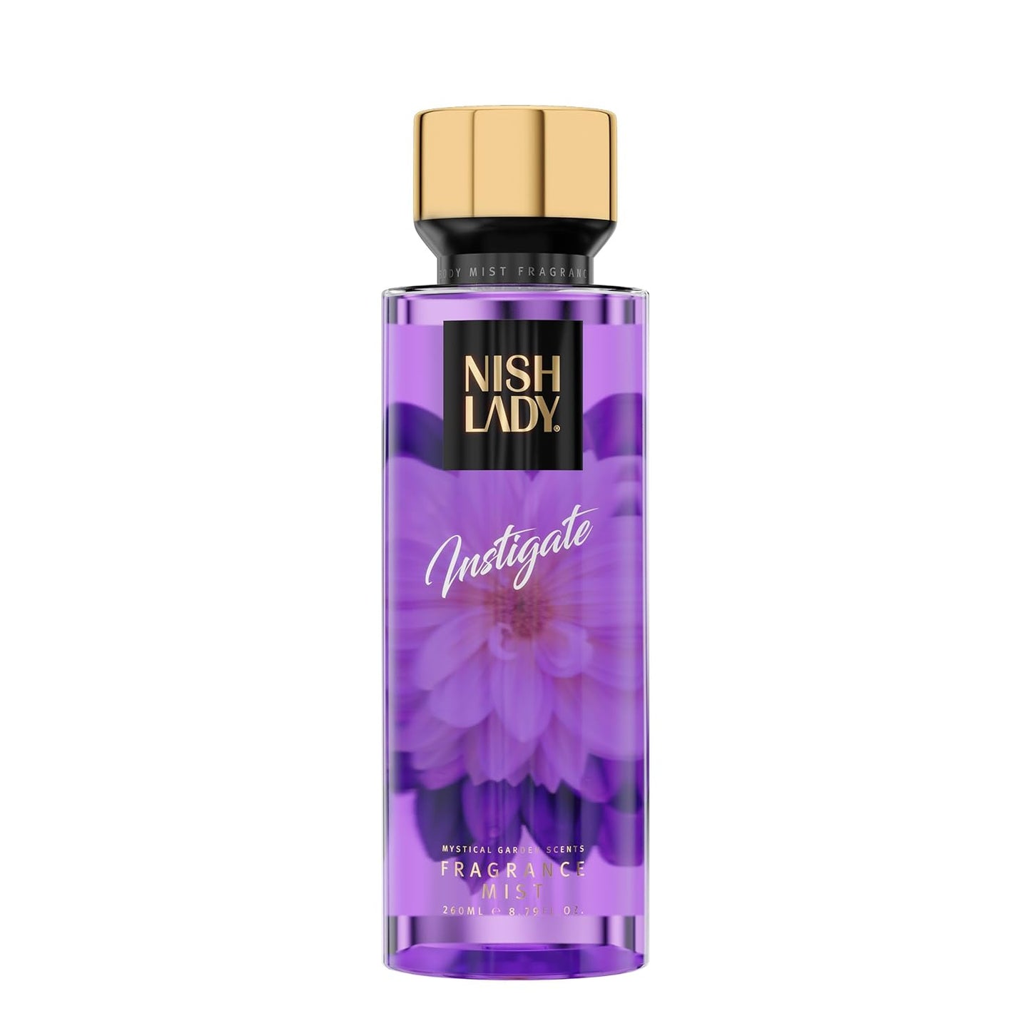 NishLady Fragrance Mist INSTIGATE, 260 ml | VEGAN | CRUELTY FREE | Long Lasting Scent | Moisturising Body Mist