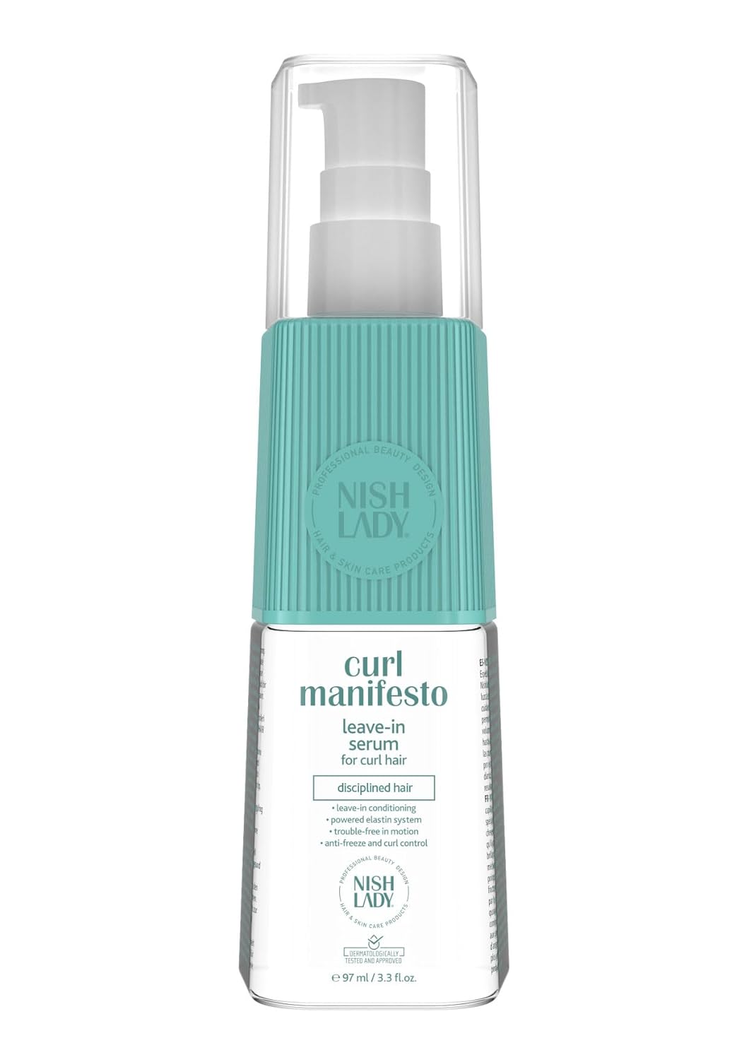 Nishlady Curl Manifesto Clarifying Leave-in Serum for Curl Hair | Disciplined Hair Curl Serum | Repairs the Broken Hair (97 ml, Hair Serum), Clear