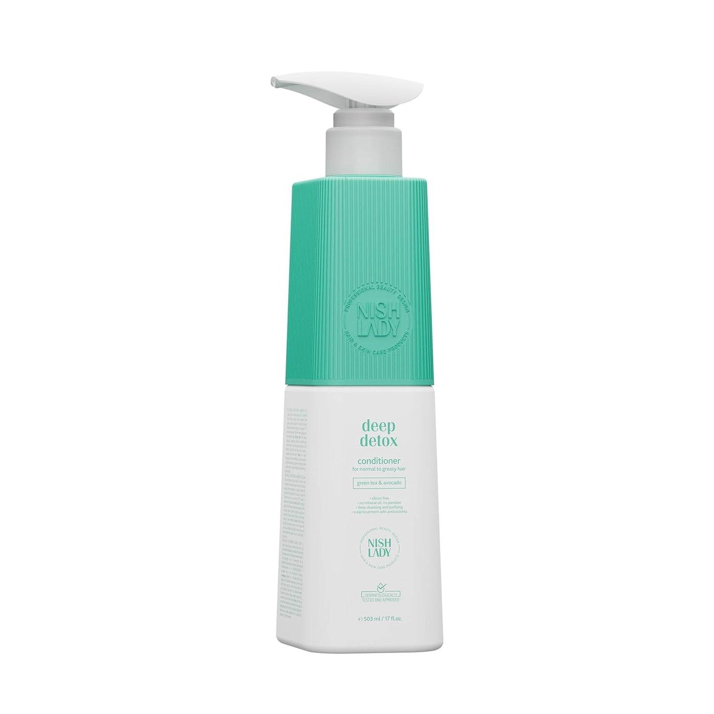 Nishlady Deep Detox Clarifying Conditioner for Normal to Greasy Hair, 503 ml | Green Tea & Avocada Extracts
