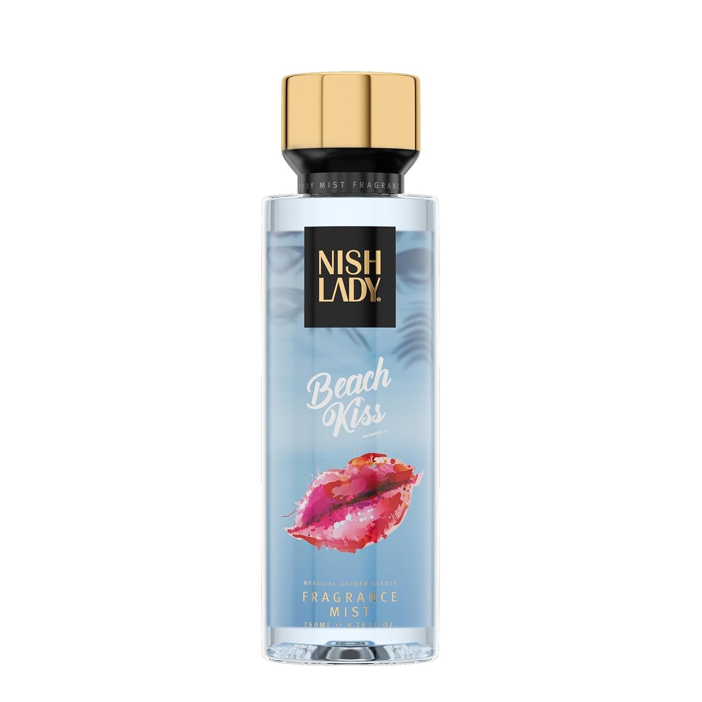 NishLady Fragrance Mist BEACH KISS, 260 ml | VEGAN | CRUELTY FREE | Long Lasting Scent | Moisturising Body Mist