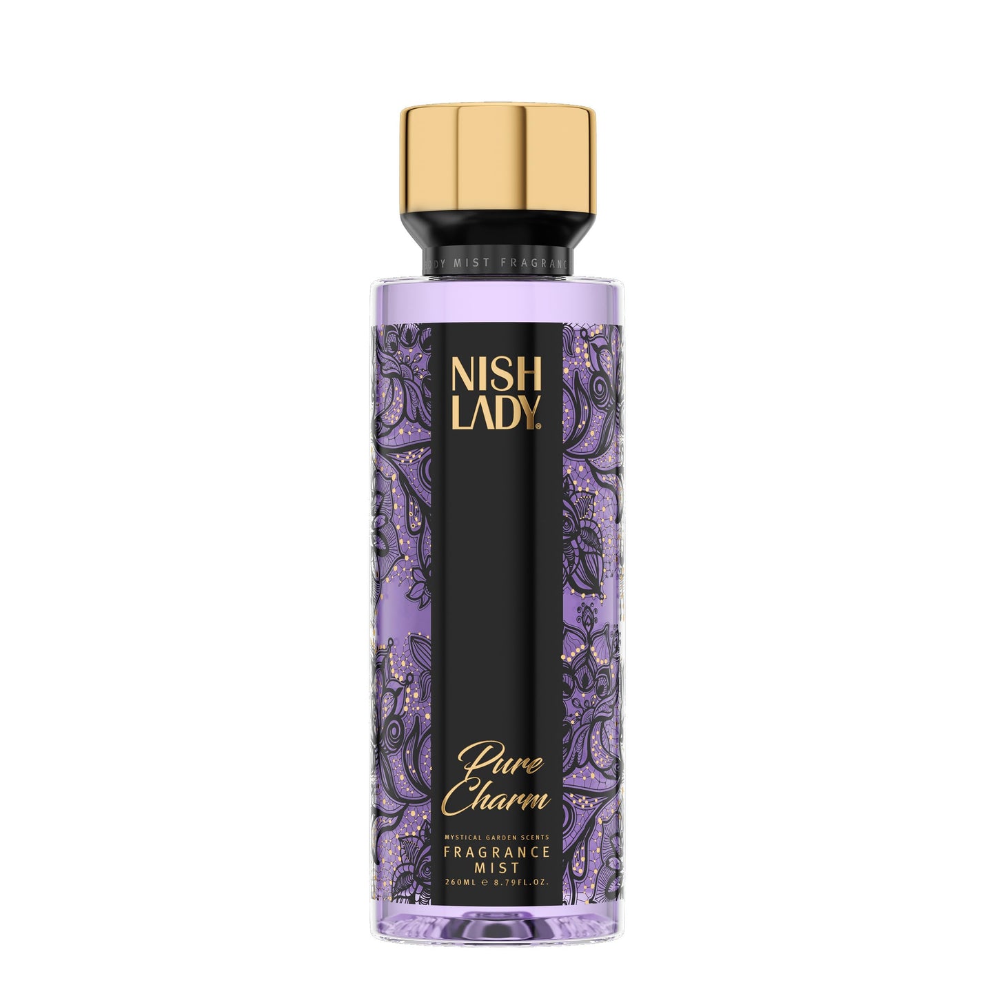 NishLady Fragrance Mist PURE CHARM, 260 ml | VEGAN | CRUELTY FREE | Long Lasting Scent | Moisturising Body Mist