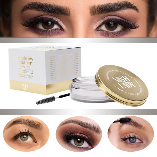 Nishlady Brow Lift Lamination Gel Kit with Brush, MEGA SIZE - 50 ml | Eyebrow Shaping Wax | Eye Brows Styling Soap | Long Lasting Hold Freeze Gel (COLORLESS)
