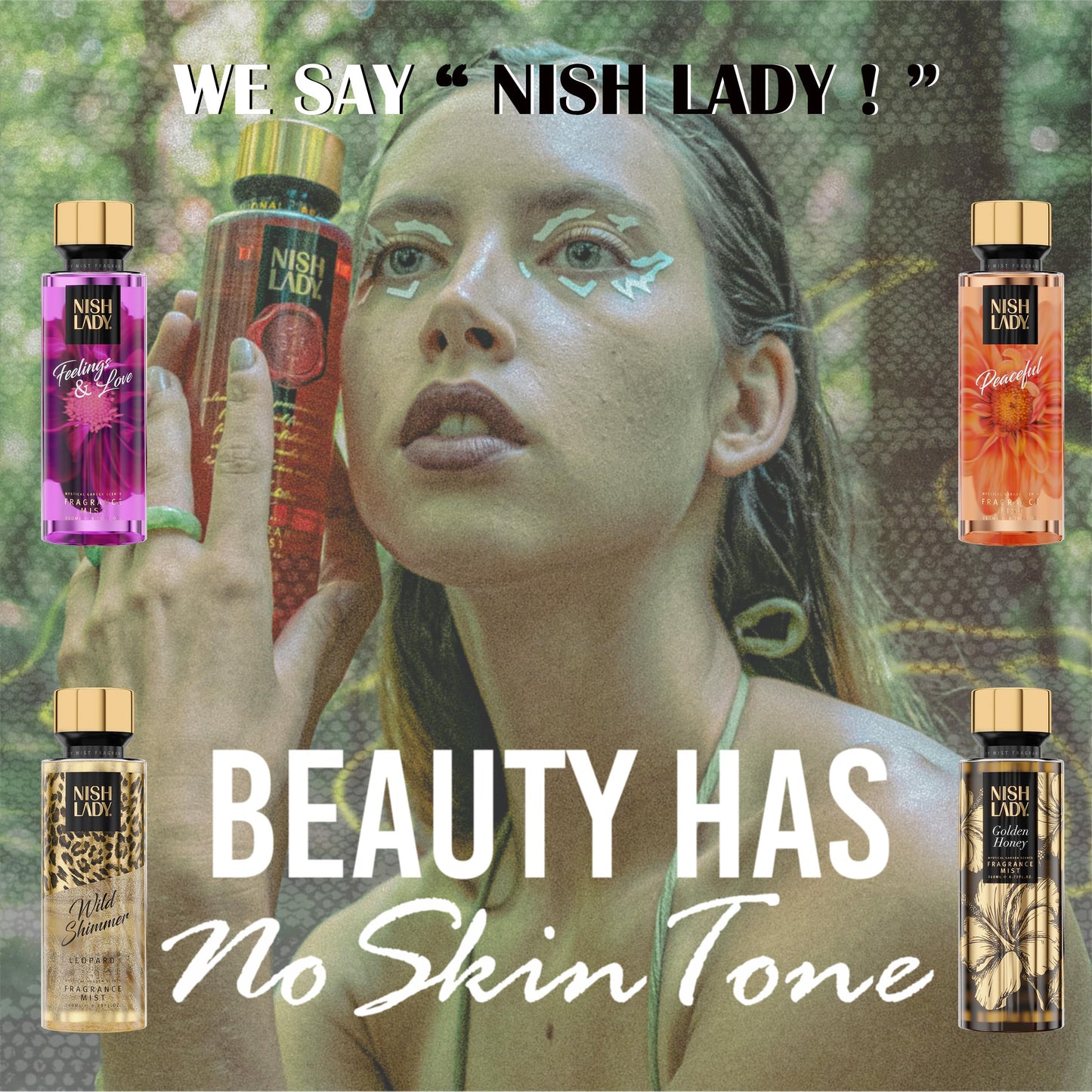 NishLady Fragrance Mist PURE CHARM, 260 ml | VEGAN | CRUELTY FREE | Long Lasting Scent | Moisturising Body Mist