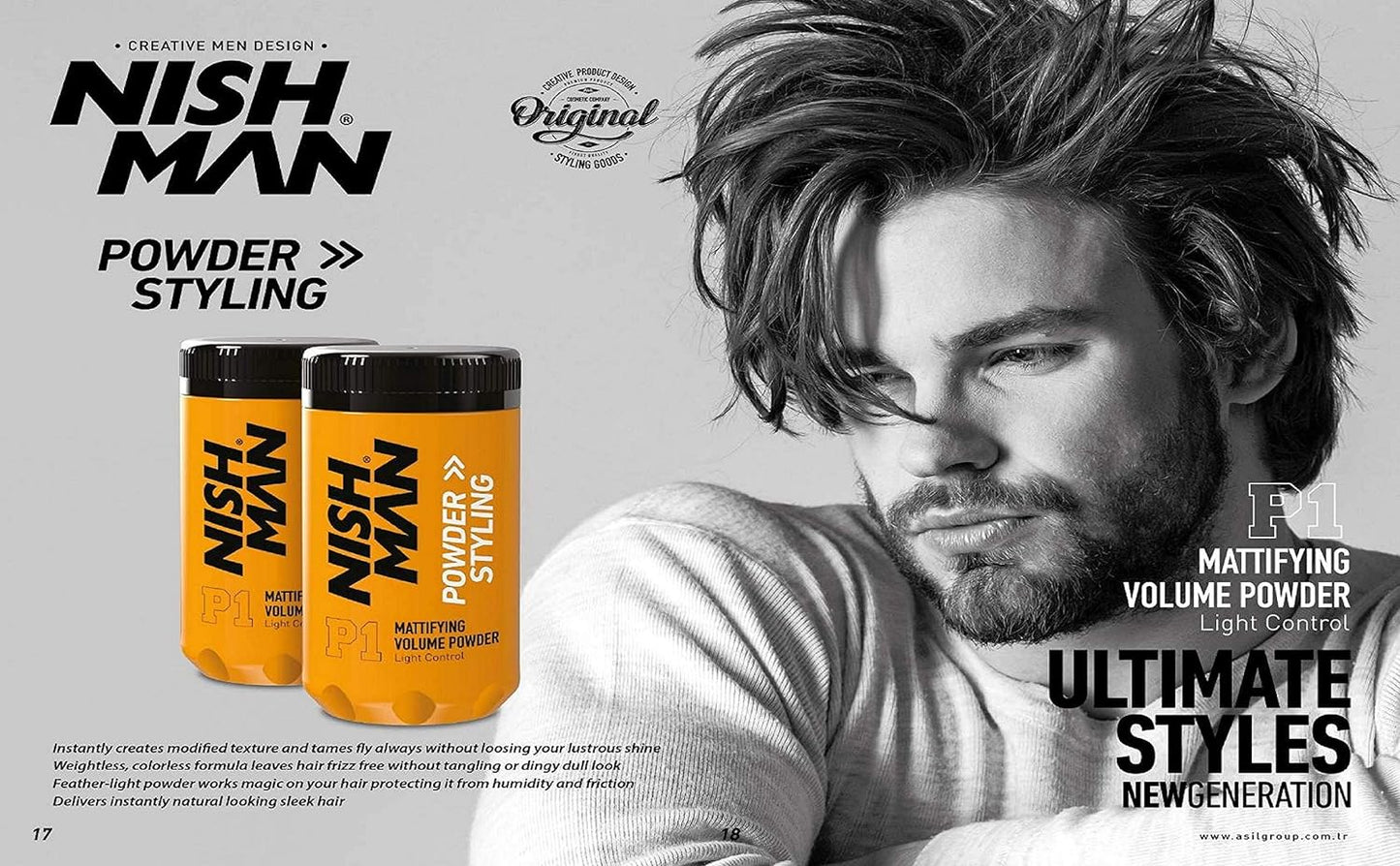 nishman Hair Styling Series (P5+ Powder Wax Ultra Hold, 20gr)